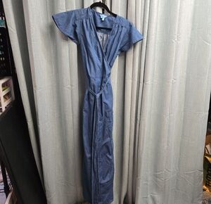 Draper James Chambray Wrap Dress - Light Blue
